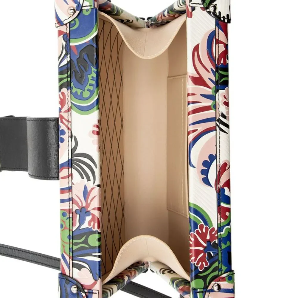Louis Vuitton Leather Floral Petite Malle Bag